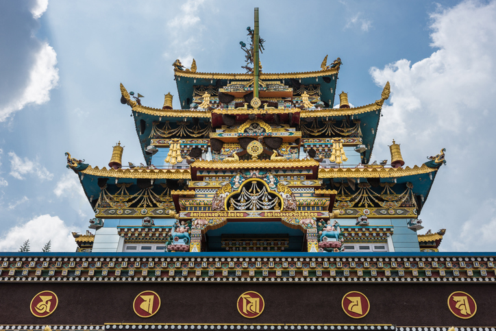 Zangdog Palri Golden temple of Namdroling Buddhist Monastery, Coorg India