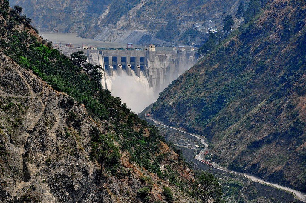 Baglihar Hydroelectric Power Project is build across the Chenab River at Doda district of Jammu and Kashmir, India