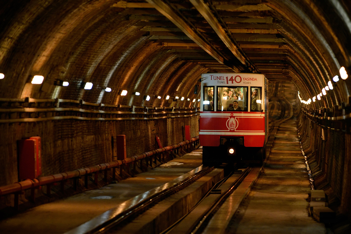 Tunel the underground railway in Istanbul, Turkey.