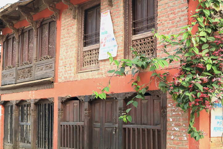 Newari style house. Bandipur in Nepal