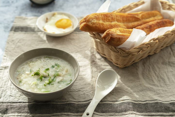 Chinese breakfast: Youtiao and fish porridge