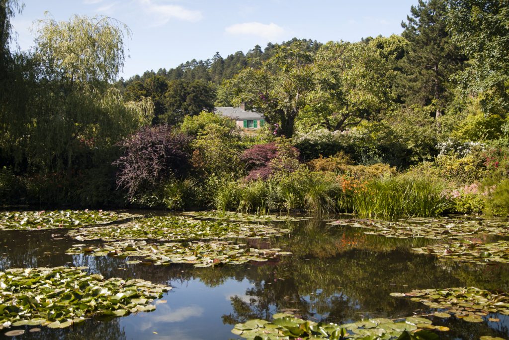 House and garden of Claude Monet in Giverny on a sunny day