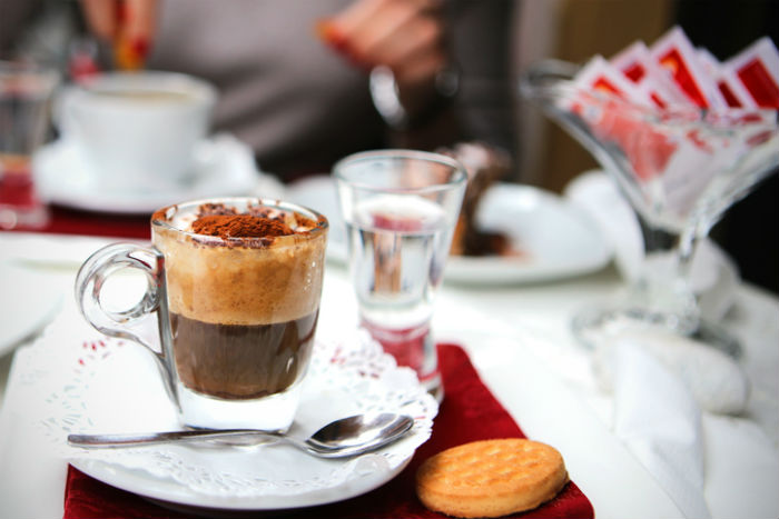 Caffe Marocchino at a restaurant in Rome Italy