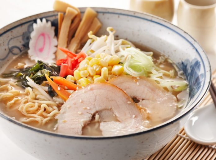 delicious miso ramen, shallow depth of field