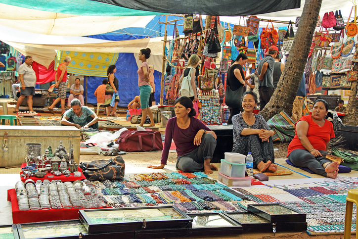 Flea Market in Anjuna Beach, traditional markets in India