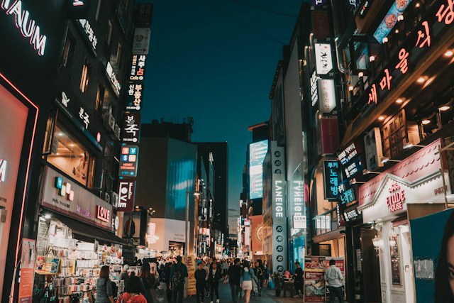 Myeong-Dong shopping street south korea