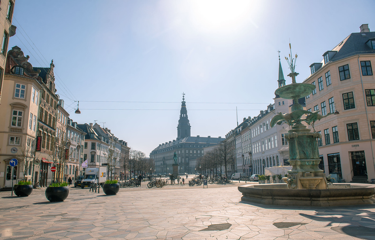 Empty streets of Copenhagen city centre during the COVID-19 crisis.