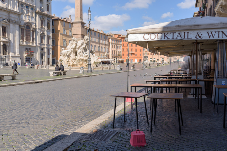 Deserted landmarks and streets following the coronavirus lockdown in Rome, Italy