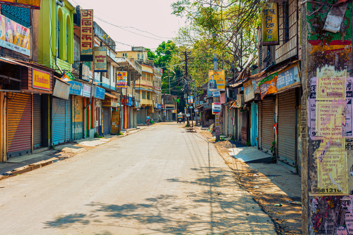 Markets closed and roads empty during the coronavirus lockdown in India