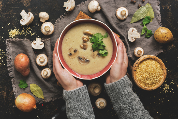 Mushroom soup, mushrooms are great immune-boosting food