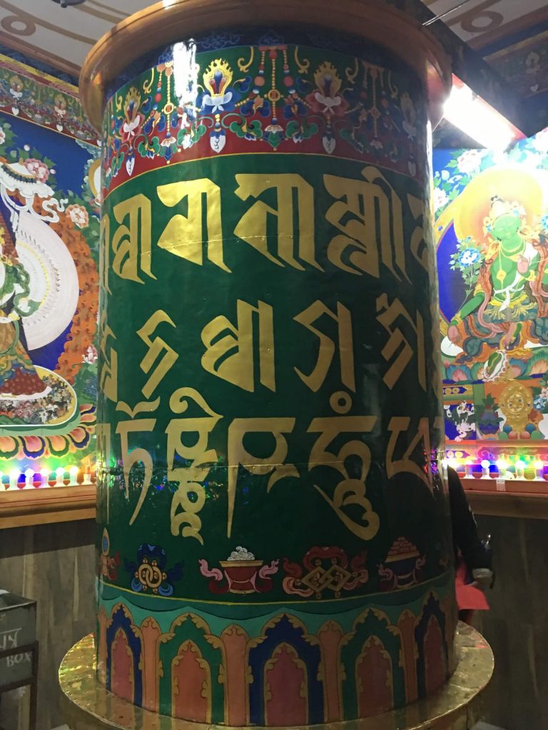 Prayer wheels at the Tsuglagkhang Dalai Lama Temple in Mcleodganj, Dhramashala, Himachal Pradesh