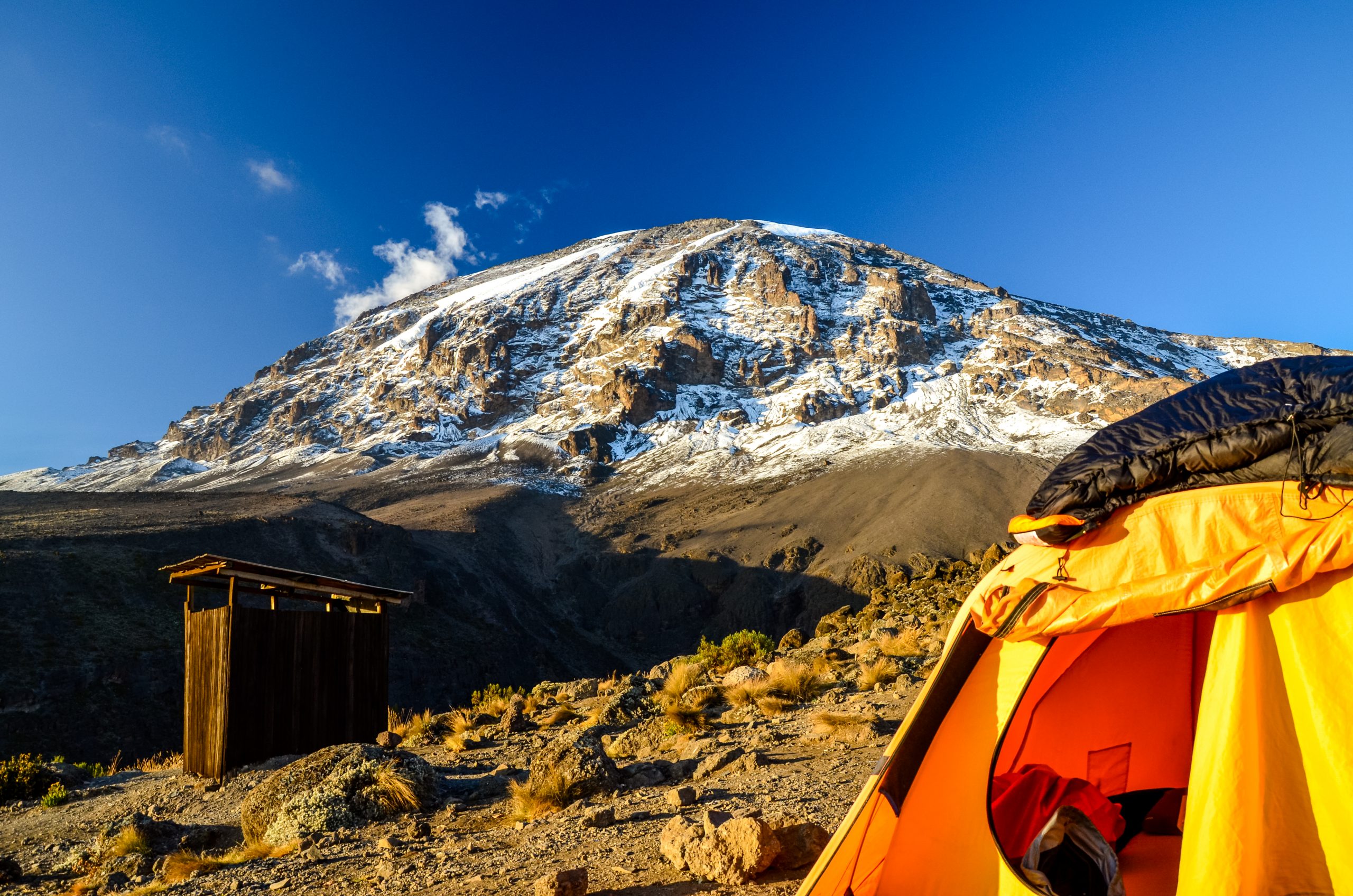 Mount Kilimanjaro with tent - Tanzania, Africa