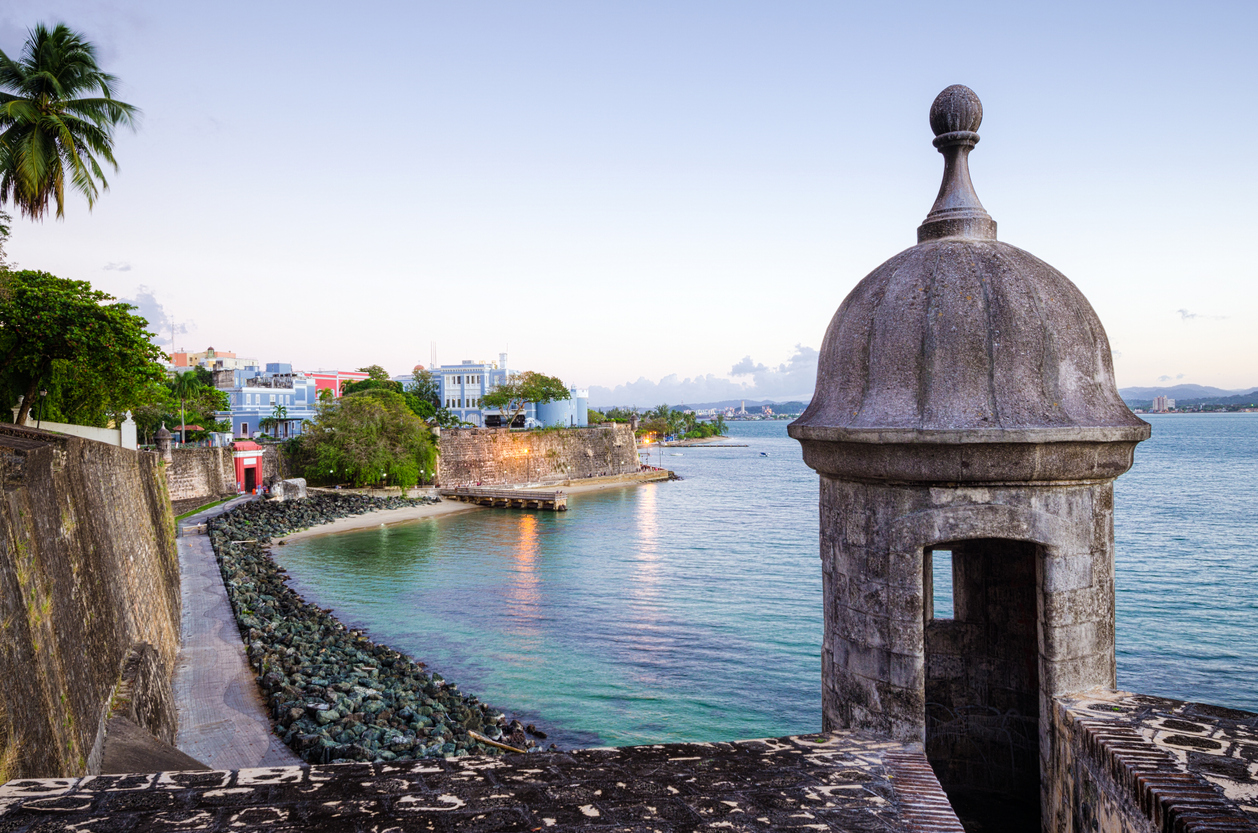 Turret along Old San Juan Wall in Puerto Rico.