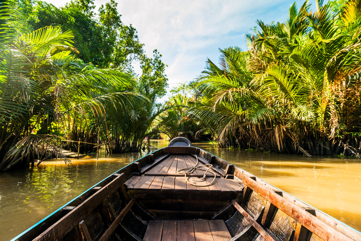 Boat on the Mekong River, places to visit in vietnam