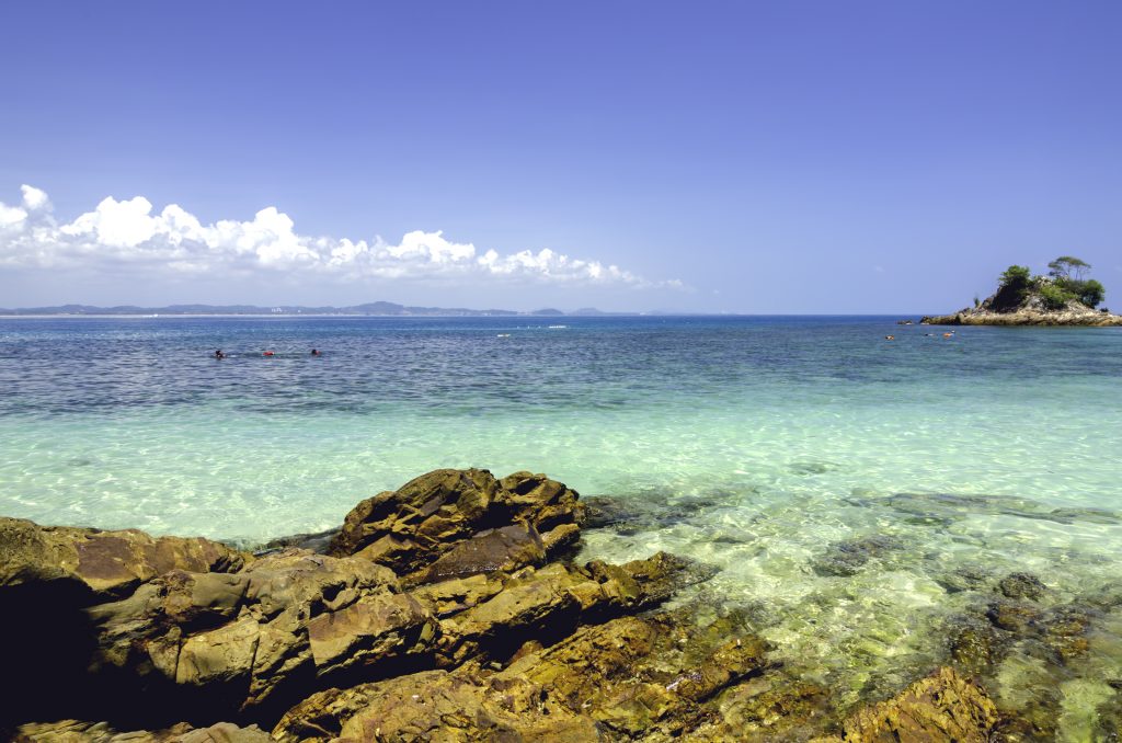 scenic sea view of the Kapas Island at Terengganu, Malaysia. 