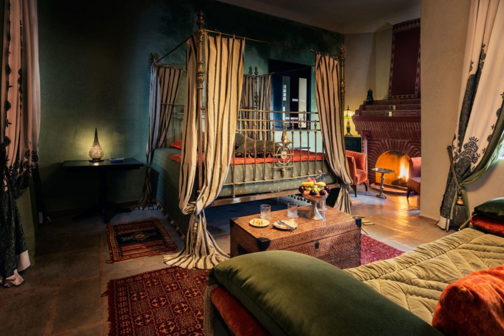 Bedroom at Riad Kheirredine, one of the boutique hotels in Marrakech, Morocco