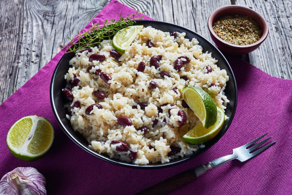 Rice with peas are popular among Caribbean dishes