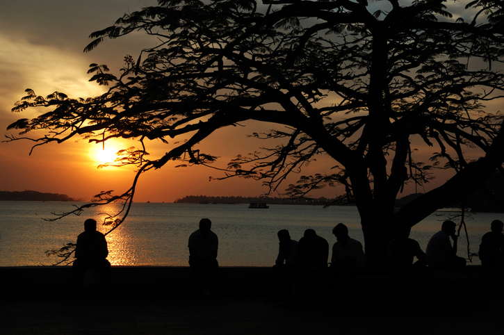 Sunset at Marine drive street