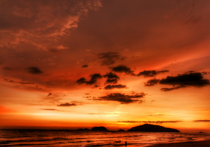 Wonderful sunset at Karwar beach in Karnataka