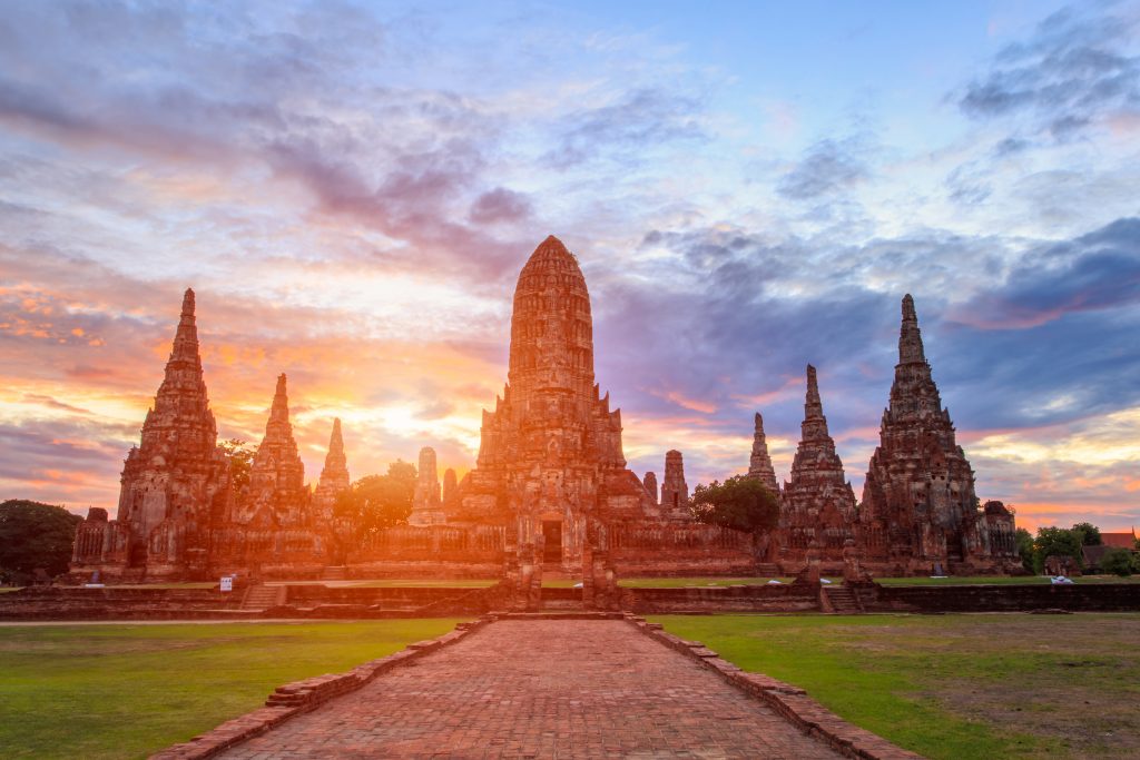 Old Temple Wat Chaiwatthanaram of Ayutthaya Province 