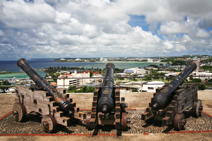 Cannons in Fort Santa Agueda overlooking downtown Guam