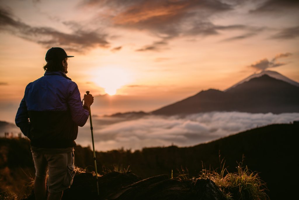 Coucher de soleil sur le mont Batur, Bali