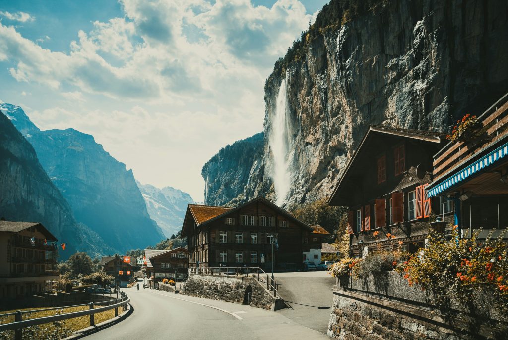 Valley of 72 Waterfalls in Switzerland Lauterbrunnen
