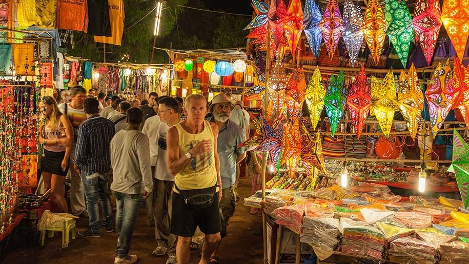 Anjuna flea market in Goa