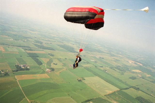 Experience the thrill of tandem parachuting with a bird's-eye view