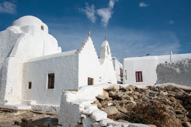 Church Panagia Paraportiani on the Greek island Mykonos