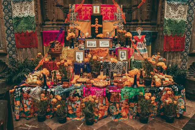 Mexican day of the dead Altar (Dia de Muertos)