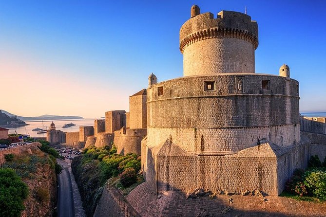 Famous 13th century City wall in Dubrovnik, Croatia. 