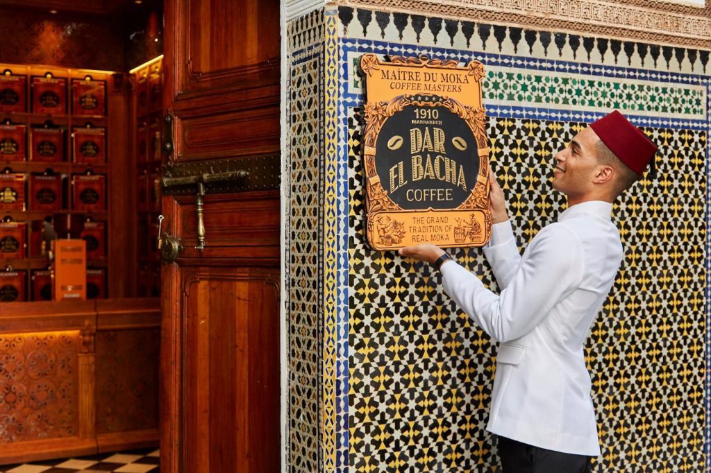 Dar El Bacha Palace's coffee area.