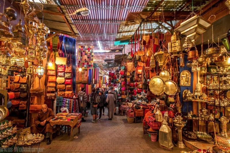 marrakech in morocco has a lot of stalls selling antique stuffs
