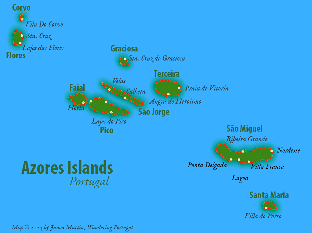 nine islands are divided into three groups