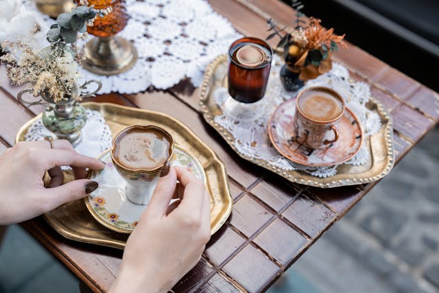 Dar El Bacha Palace's coffee area.