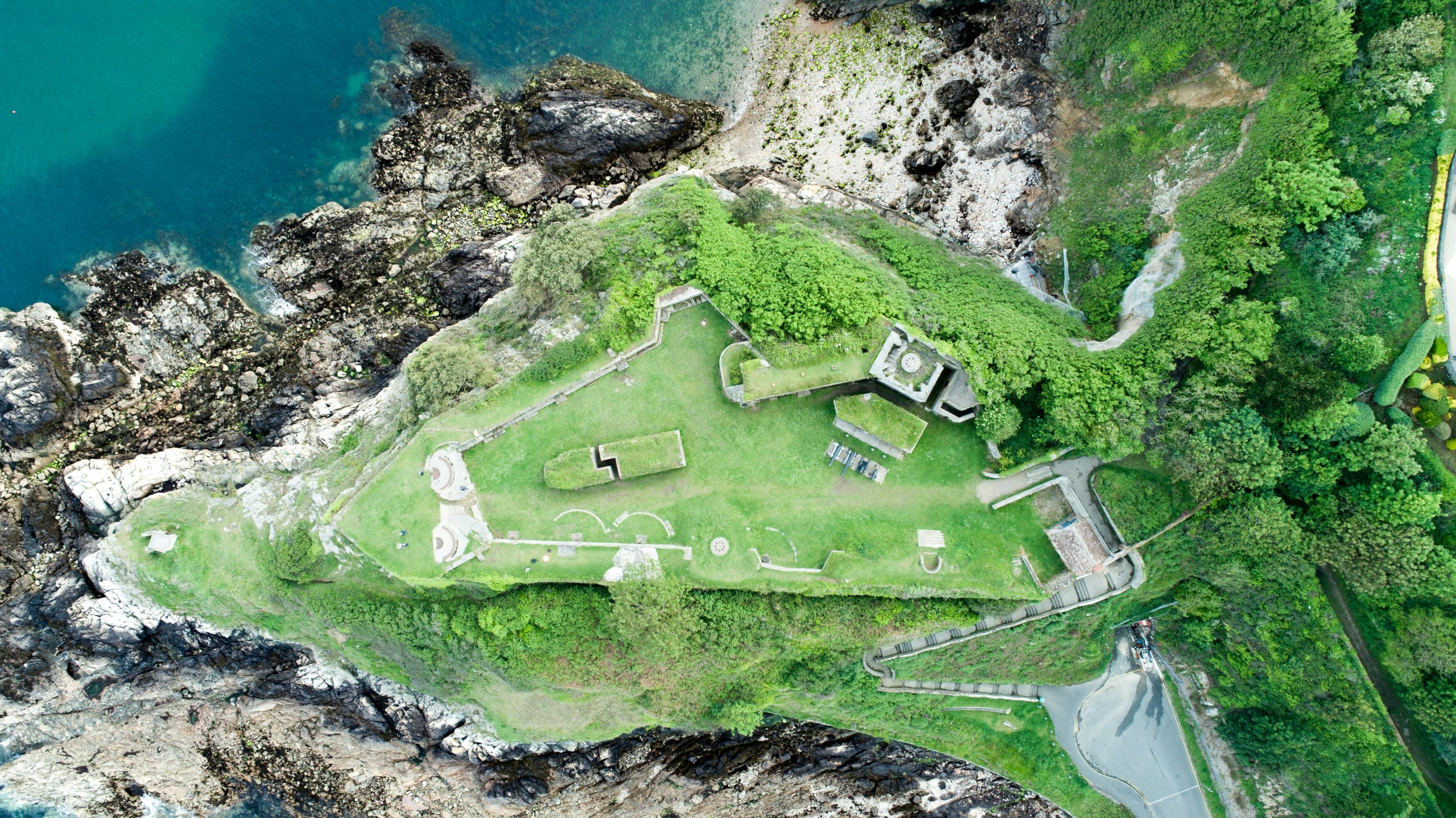 aerial view of the english channel guernsey